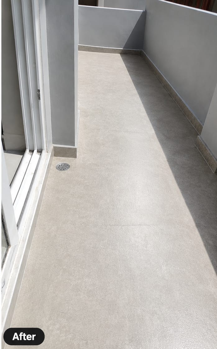 Balcony crisp status after pressure jet wash